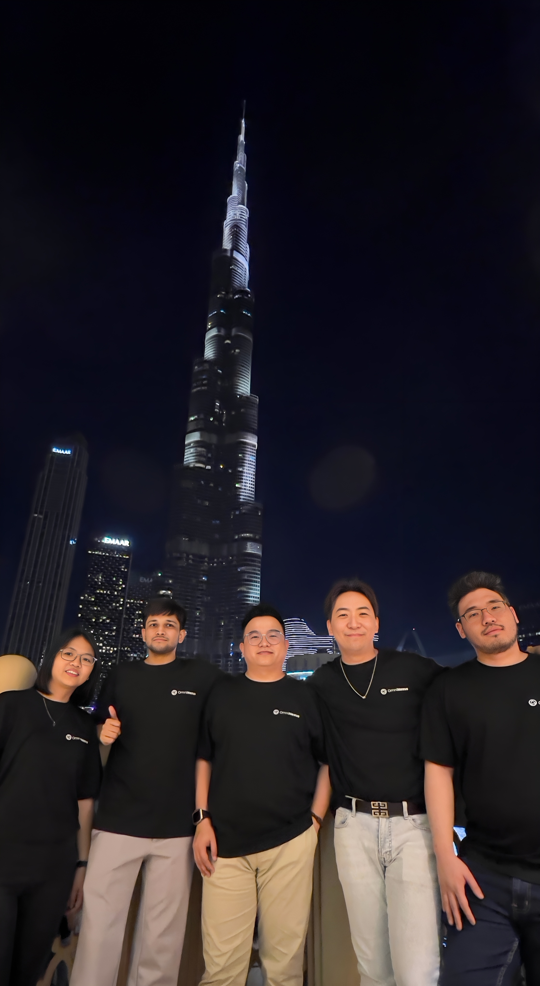 The team at the Burj Khalifa in Dubai
